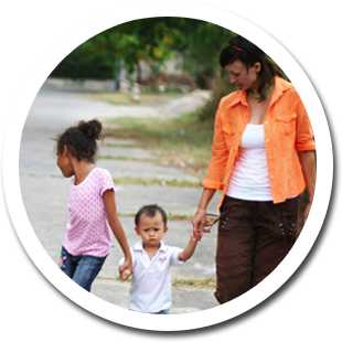Galina with children in Thailand
